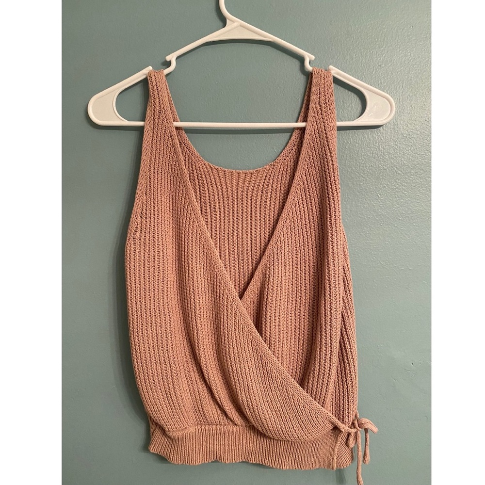 Mauve Pink Sweater-knit Tank